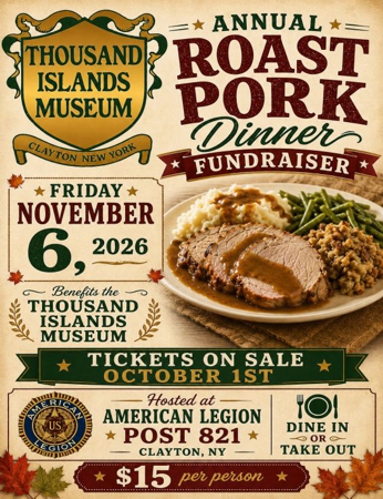 Pork Dinner Call the museum to purchase tickets